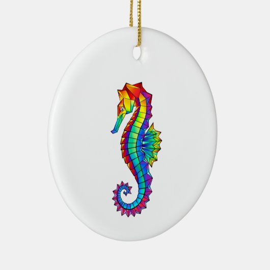 Regenboog Vlakke Zeepaard Keramisch Ornament (Rechts)