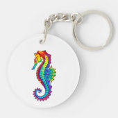 Regenboog Vlakke Zeepaard Sleutelhanger (Achterkant)