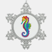 Regenboog Vlakke Zeepaard Tin Sneeuwvlok Ornament (Voorkant)