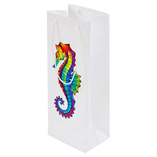 Regenboog Vlakke Zeepaard Wijn Cadeautas (Achterkant Gekanteld)