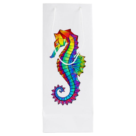 Regenboog Vlakke Zeepaard Wijn Cadeautas (Achterkant)