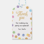 Regenboog Vlek Dank u Label Verjaardagsfeest Cadeaulabel (Voorkant)