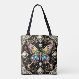Regenboog Vlinder Diamanten Luxe Tote Tas