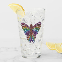 Regenboog Vlinder - Glas Cup (16oz)