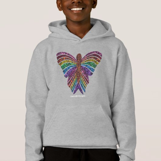 Regenboog Vlinder (levendig) - Jongens Hoodie (Voorkant)