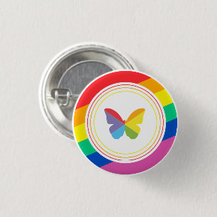 Regenboog Vlinder LGBTQ+ Pride Knop Ronde Button 3,2 Cm