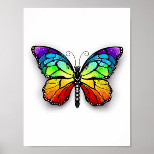Regenboog vlinder Monarch Poster
