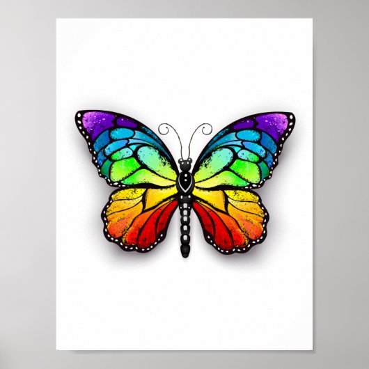 Regenboog vlinder Monarch Poster (Voorkant)