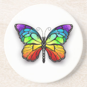 Regenboog vlinder Monarch Zandsteen Onderzetter