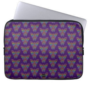 Regenboog Vlinder (paars) - Laptop Hoes