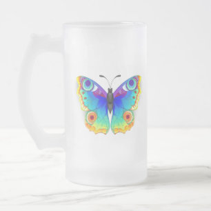 Regenboog Vlinder Pauwenoog Matglas Bierpul