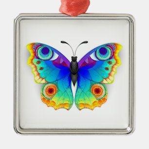 Regenboog Vlinder Pauwenoog Metalen Ornament