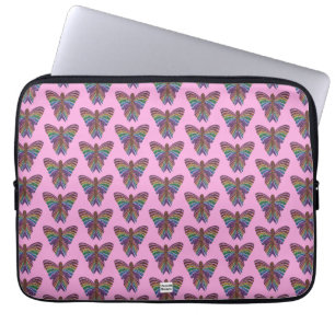 Regenboog Vlinder (roze) - Laptop Hoes