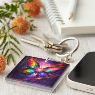 Regenboog Vlinder Sleutelhanger
