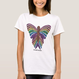 Regenboog Vlinder (wit) - Dames Basic T-Shirt