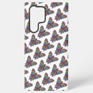 Regenboog Vlinder (wit) - Samsung Hoes Galaxy Hoesje