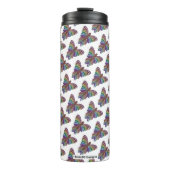 Regenboog Vlinder (wit) - Thermische Tumbler Thermosbeker (Voorkant)