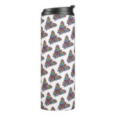 Regenboog Vlinder (wit) - Thermische Tumbler Thermosbeker (Gedraaid links)