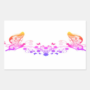 Regenboog Vlinders Rechthoekige Sticker