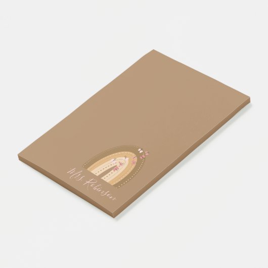 Regenboog Vlinders Script Docenten Naam Post-it® Notes (Schuin)