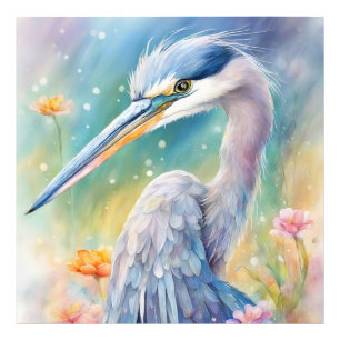 Regenboog Vogels Blauwe Heron 2 Foto Afdruk