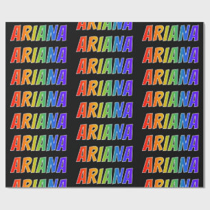 Regenboog voornaam "ARIANA"; Leuk & Kleurrijk Cadeaupapier