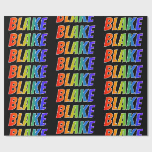 Regenboog Voornaam "BLAKE"; Leuk & Kleurig Cadeaupapier