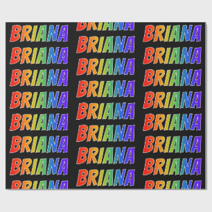 Regenboog Voornaam "BRIANA"; Leuk & Kleurrijk Cadeaupapier
