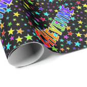 Regenboog voornaam "CHEYENNE" + Sterren Cadeaupapier (Rol Hoek)
