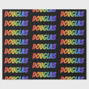 Regenboog Voornaam "DOUGLAS"; Leuk & Kleurrijk Cadeaupapier