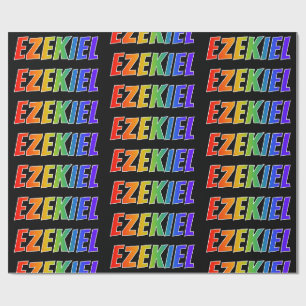 Regenboog Voornaam "EZEKIEL"; Leuk & Kleurrijk Cadeaupapier