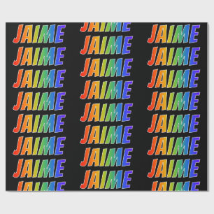 Regenboog voornaam "JAIME"; Leuk & Kleurrijk Cadeaupapier