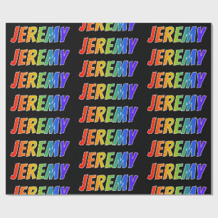 Regenboog Voornaam "JEREMY"; Leuk & Kleurrijk Cadeaupapier