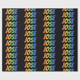 Regenboog voornaam "JOSE"; Leuk & Kleurrijk Cadeaupapier