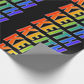 Regenboog voornaam "KEITH"; Leuk & Kleurrijk Cadeaupapier (Hoek)