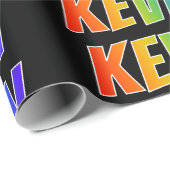 Regenboog voornaam "KEVIN"; Leuk & Kleurrijk Cadeaupapier (Rol Hoek)