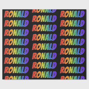 Regenboog Voornaam "RONALD"; Leuk & Kleurig Cadeaupapier
