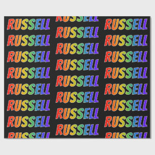 Regenboog voornaam "RUSSELL"; Leuk & Kleurrijk Cadeaupapier