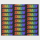 Regenboog voornaam "SHAUN"; Leuk & Kleurrijk Cadeaupapier (Vlak)