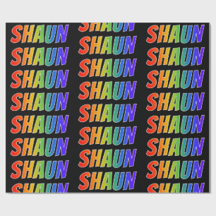 Regenboog voornaam "SHAUN"; Leuk & Kleurrijk Cadeaupapier