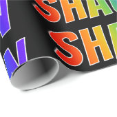 Regenboog voornaam "SHAUN"; Leuk & Kleurrijk Cadeaupapier (Rol Hoek)