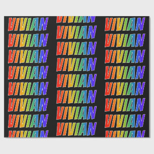 Regenboog Voornaam "VIVIAN"; Leuk & Kleurig Cadeaupapier
