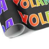 Regenboog voornaam "YOLANDA"; Leuk & Kleurrijk Cadeaupapier (Rol Hoek)