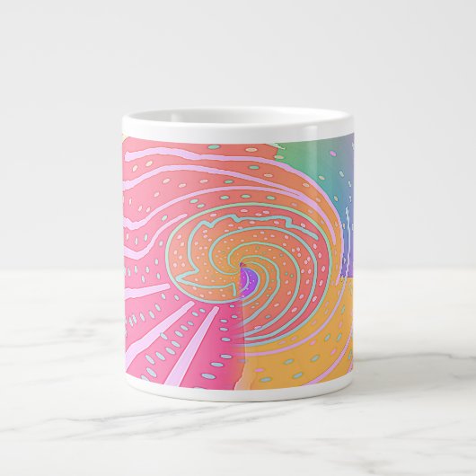 Regenboog Vortex Werveling Extra Grote Beker (Voorkant)