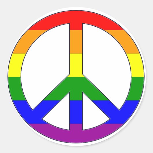 Regenboog Vredessymbool Sticker (Voorkant)