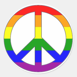 Regenboog Vredessymbool Sticker