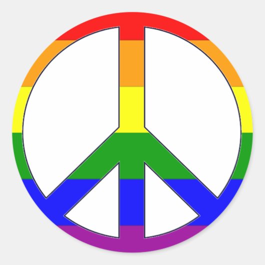 Regenboog Vredessymbool Sticker (Voorkant)