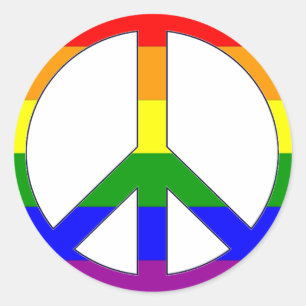 Regenboog Vredessymbool Sticker