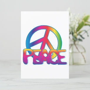Regenboog Vredesteken Retro Hippie Kaart