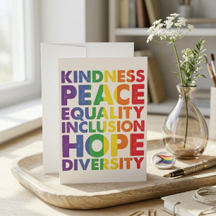 Regenboog Vriendelijkheid Gelijkheid Inclusie Hoop Bedankkaart
